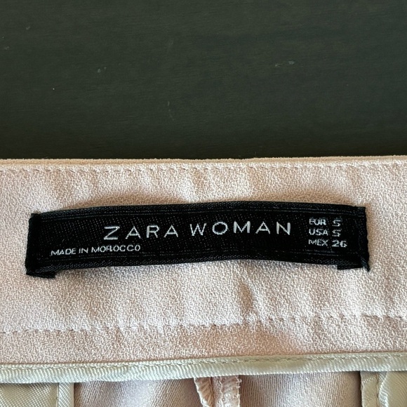 Zara Sz S Blogger’s Favourite Pastel Pink Trousers With Ruffles EUC - Picture 7 of 14